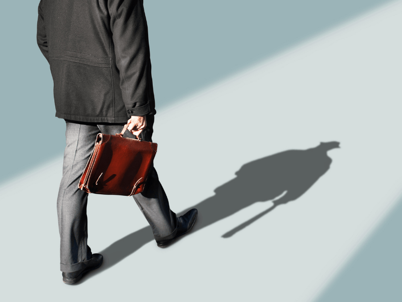 Businessman walking away